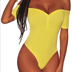 Off Shoulder Maroon Sweetheart Neckline Bodysuit